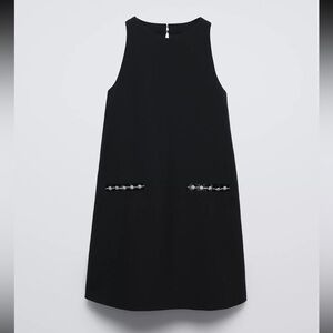 Zara Girls Black Dress with Bejeweled Design